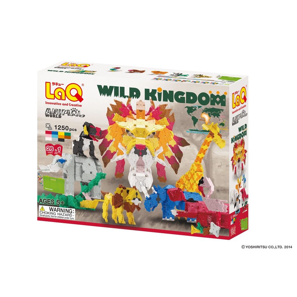 Bộ xếp hình sáng tạo LaQ Animal World WILD KINGDOM - Chủ đề Thế giới Động vật (Vương quốc hoang dã) 1240 mảnh ghép