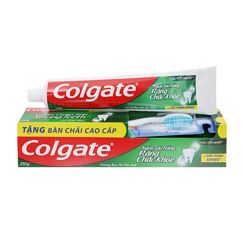 KDR COLGATE HƯƠNG BẠC HÀ NGỪA SÂU RĂNG CHẮC KHỎE 225G TẶNG 1 BCDR LTMM