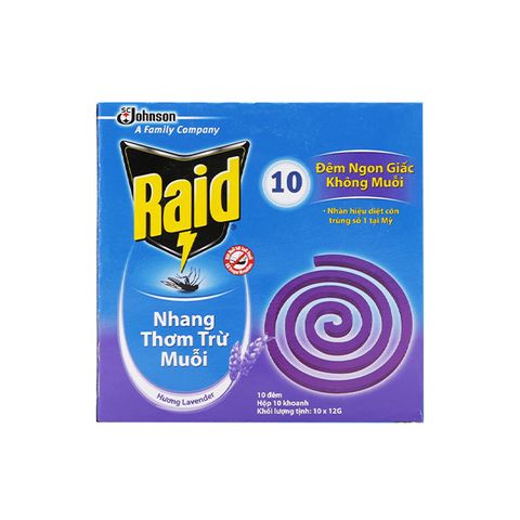 NHANG TRỪ MUỖI RAID LAVENDER 120GR