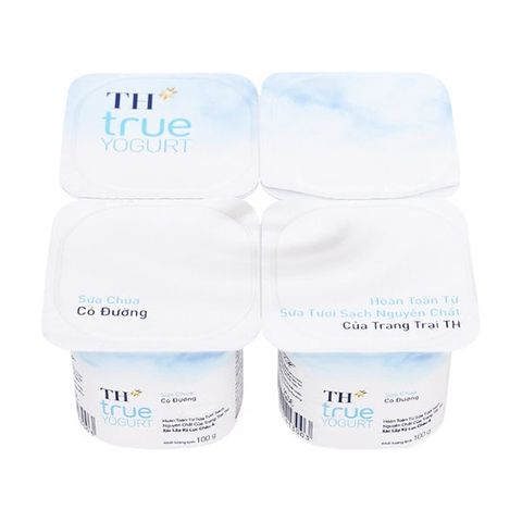 SỮA CHUA ĐƯỜNG TH TRUE MILK 100GRx04HỘP