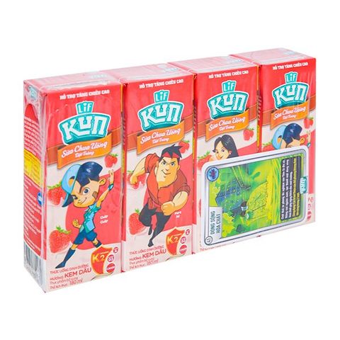 SỮA CHUA UỐNG KUN LIF DÂU 180MLx04 HỘP