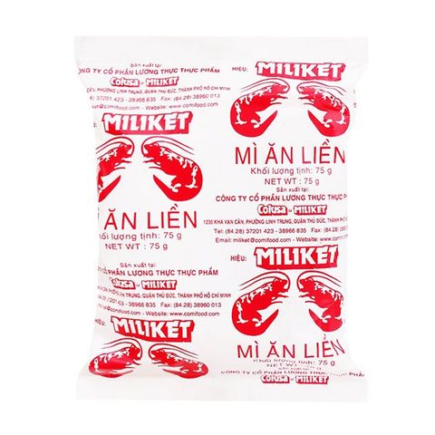 MÌ GIẤY MILIKET HAI CON TÔM 65GR