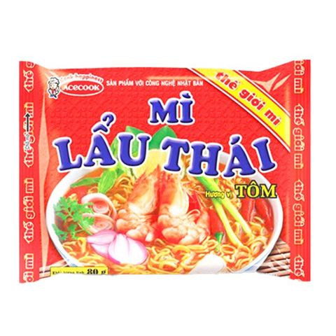 THẾ GIỚI MÌ LẨU THÁI HƯƠNG VỊ TÔM 80GR 