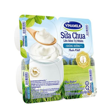 SỮA CHUA KHÔNG ĐƯỜNG VINAMILK 4HOPX100.0GR