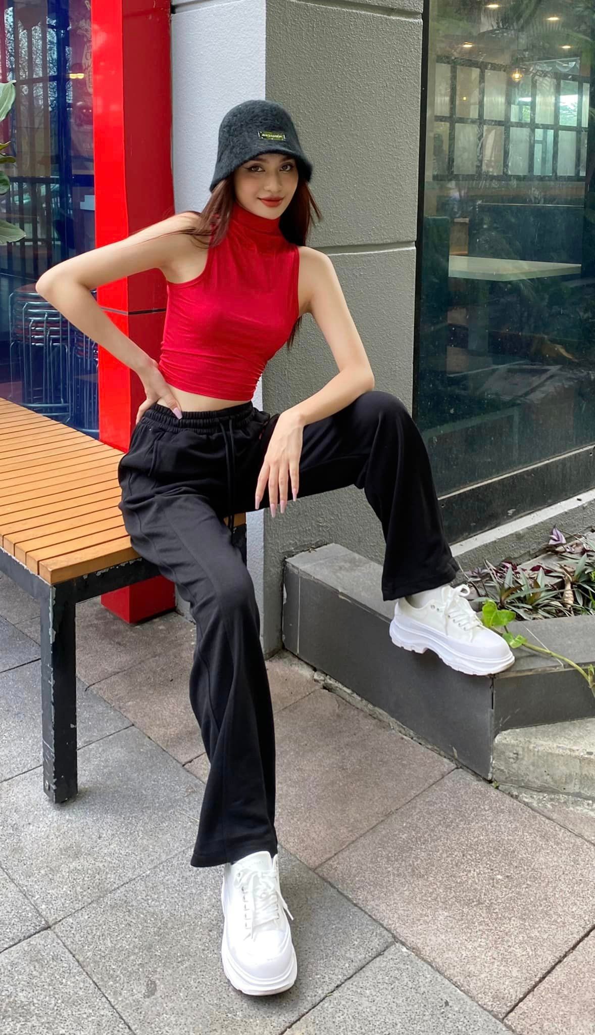 Áo Croptop sát nách Nữ - Kenewomen High neck knit sleeve croptop