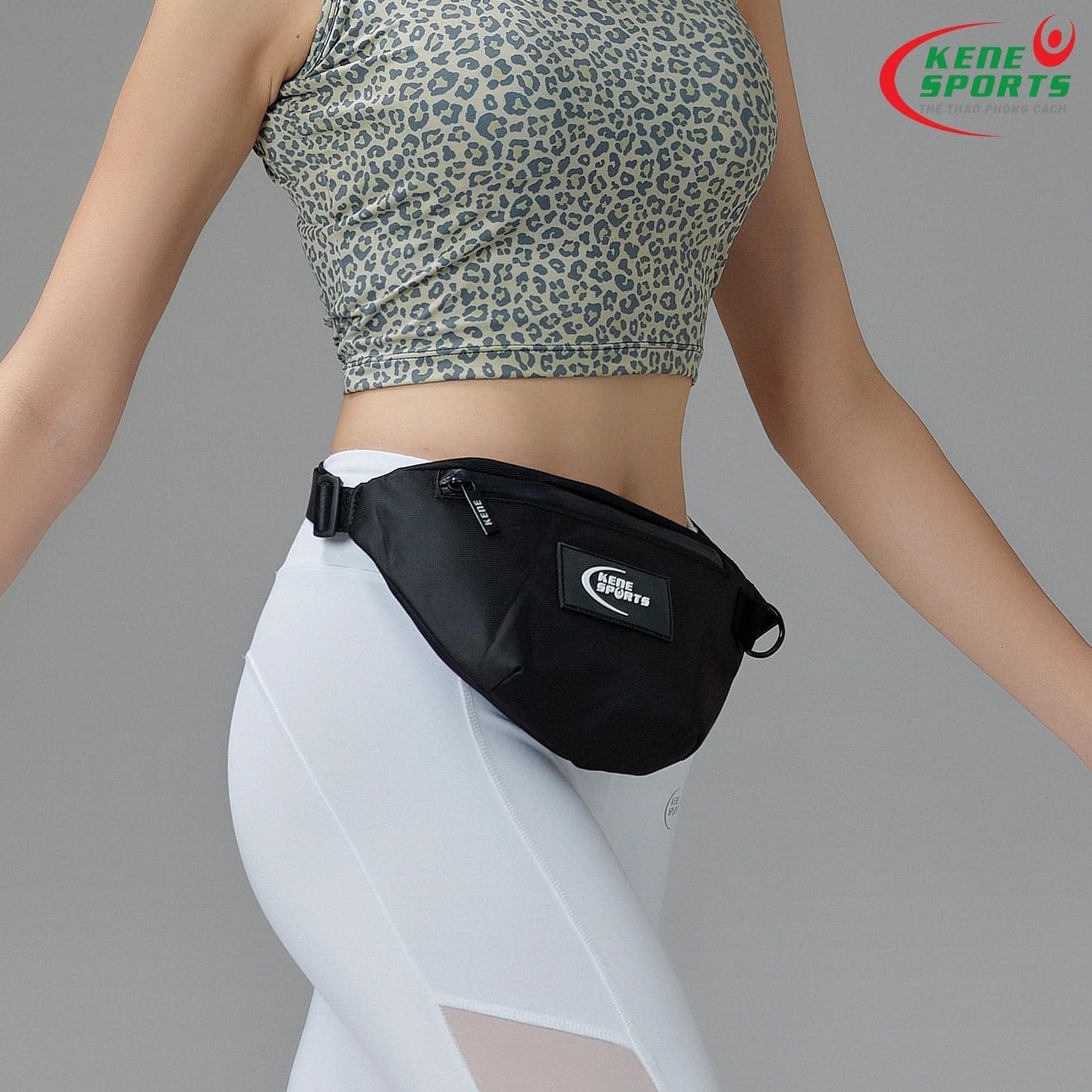 Túi đeo chéo ĐEN - Kene stomach bag