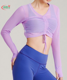  Kenewomen mesh long sleeve croptop 