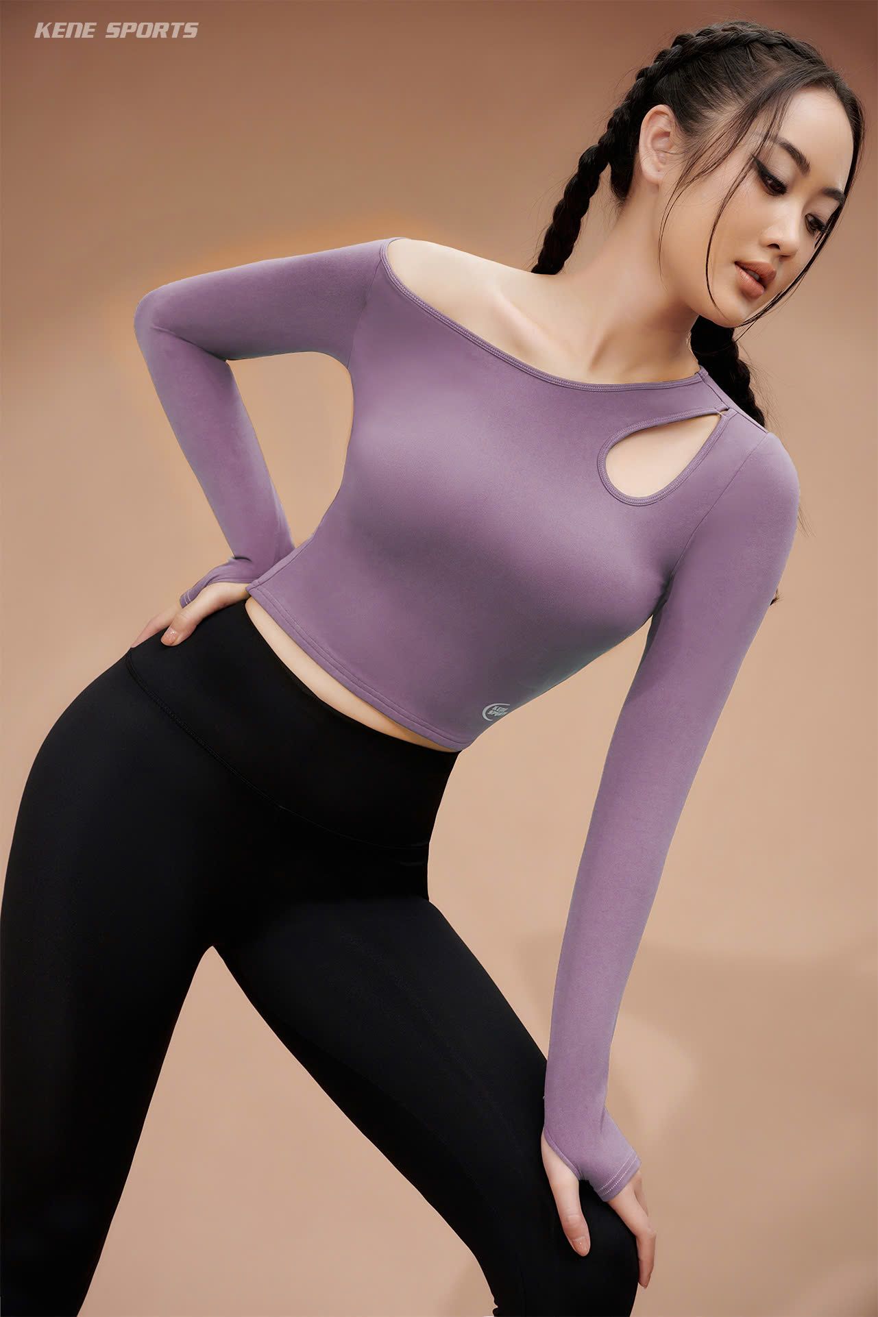 Áo Croptop không đệm mút - drop shoulder and long sleeve (no padding) top