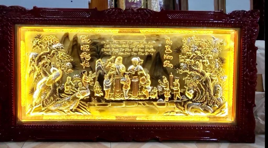 tranh đồng mừng thọ