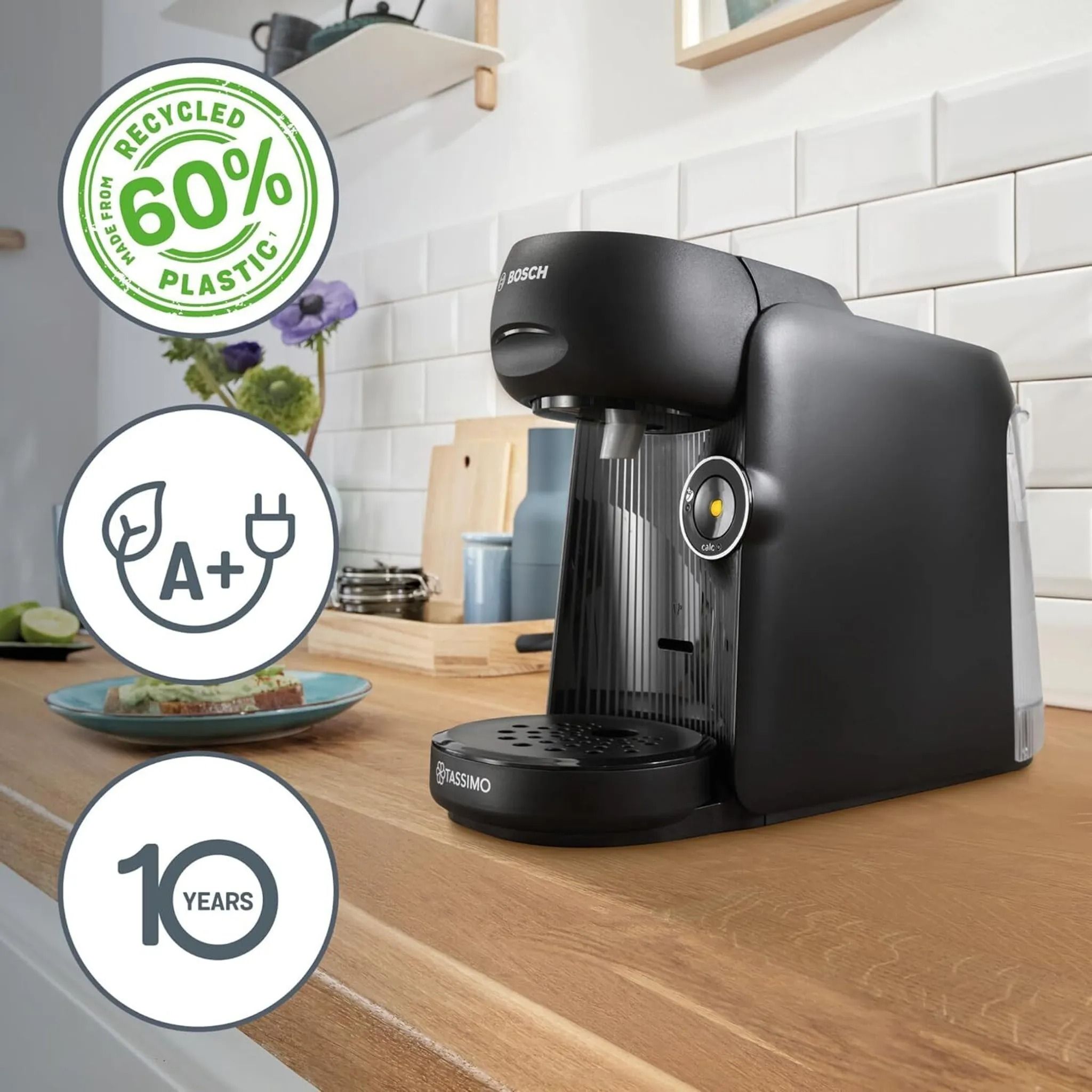 Máy Pha Cà Phê Viên Nén Bosch Tassimo Finesse TAS162E - Thiết Kế Gọn Gàng, Pha Nhanh, Vị Chuẩn Quán