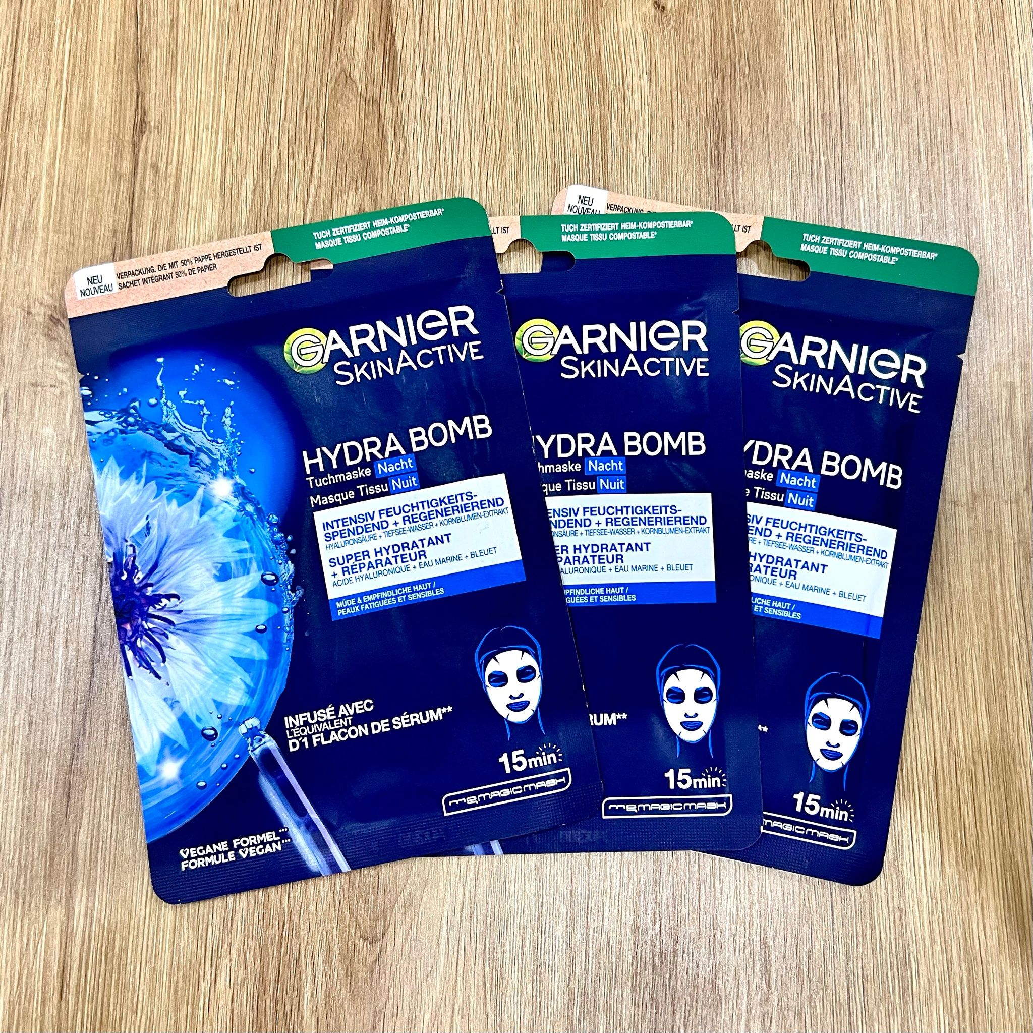 Mặt nạ giấy dưỡng ẩm phục hồi da ban đêm Garnier PureActive Hydrabomb - 1 miếng