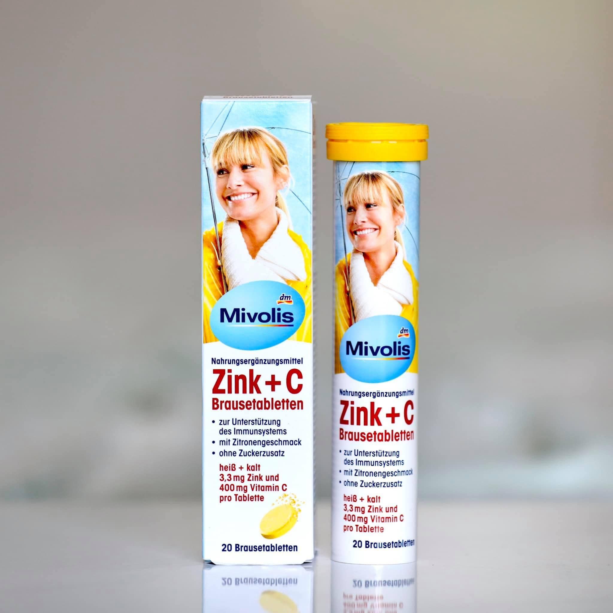 Viên sủi C + Zink của Mivolis, hộp 20 viên