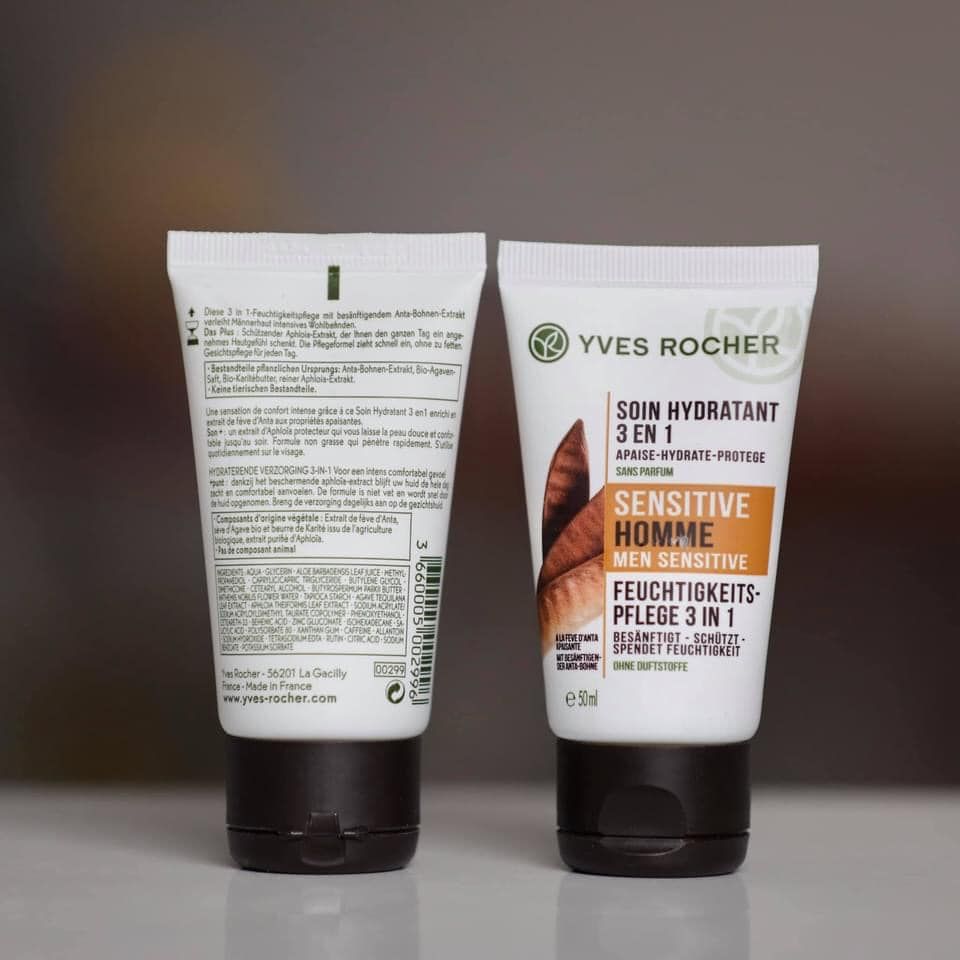 Kem dưỡng ẩm Soin Hydratant 3 in1 Yves Rocher dành cho nam, 50ml
