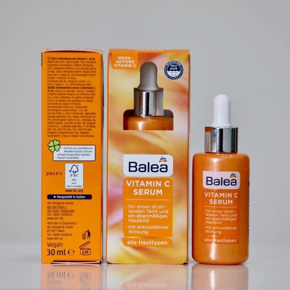 Serum Balea Vitamin C Giúp Da Trắng Sáng, Đều Màu, 30ml