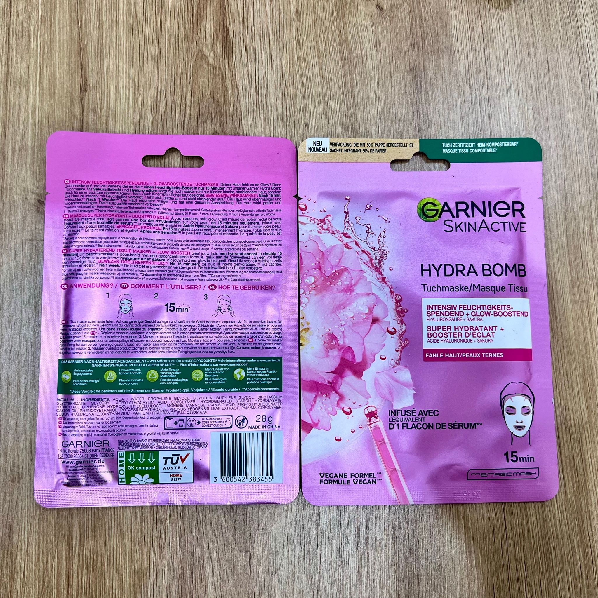 Mặt nạ giấy Garnier siêu cấp ẩm màu hồng
