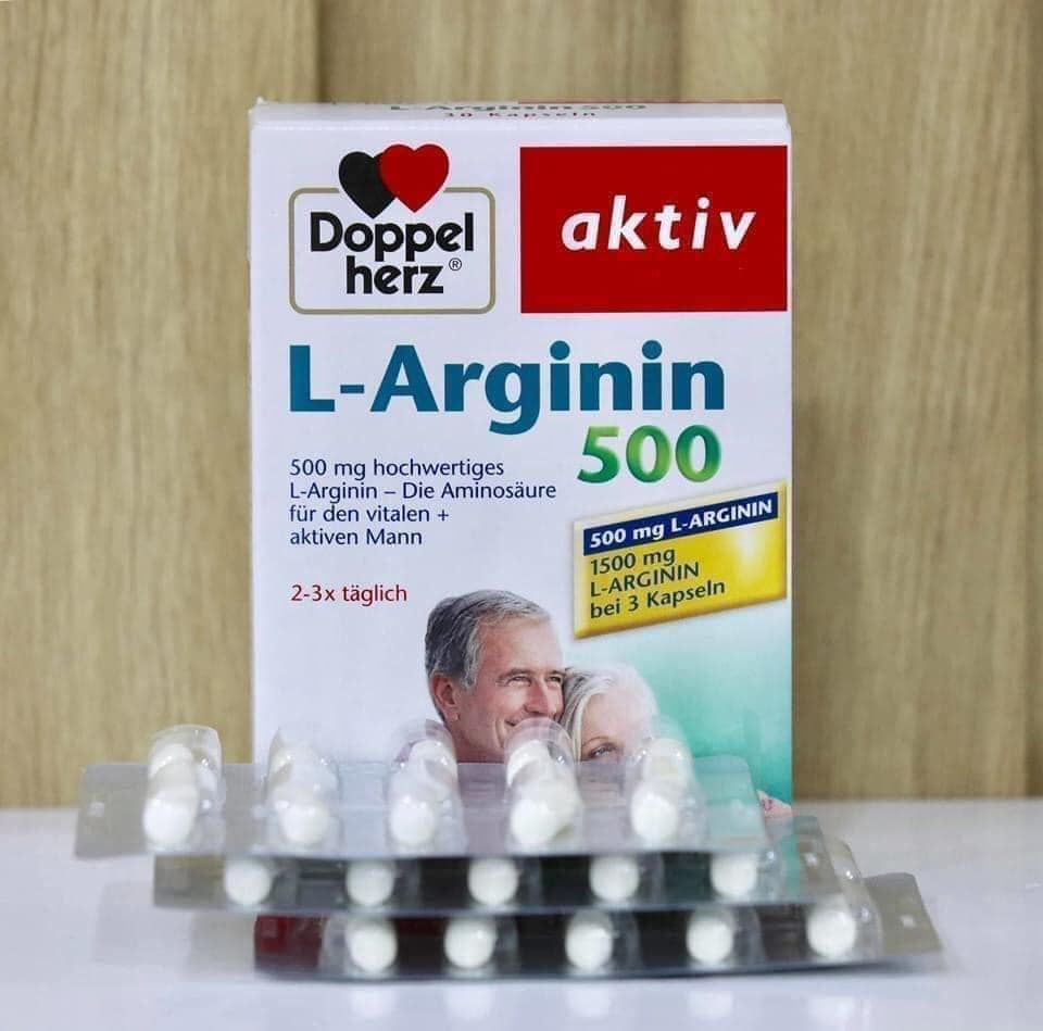 Thuốc bổ thận tráng dương L- Arginin của hãng dược phẩm Doppelherz - Nội địa Đức, hộp 30 viên