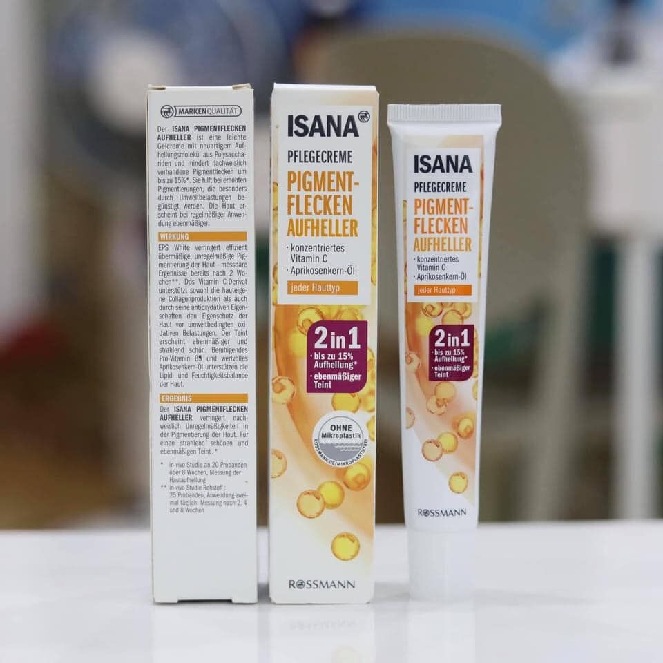 Kem trị nám, tàn nhang Isana 2in1 PIGMENTFLECKEN AUFHELLER, 50ml