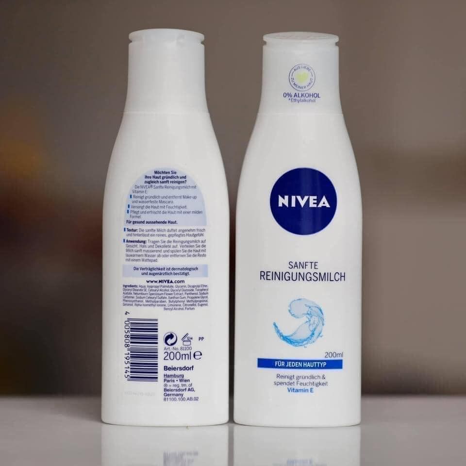 Sữa Rửa Mặt Tẩy Trang Nivea Bổ Sung Vitamin E, 200 ml