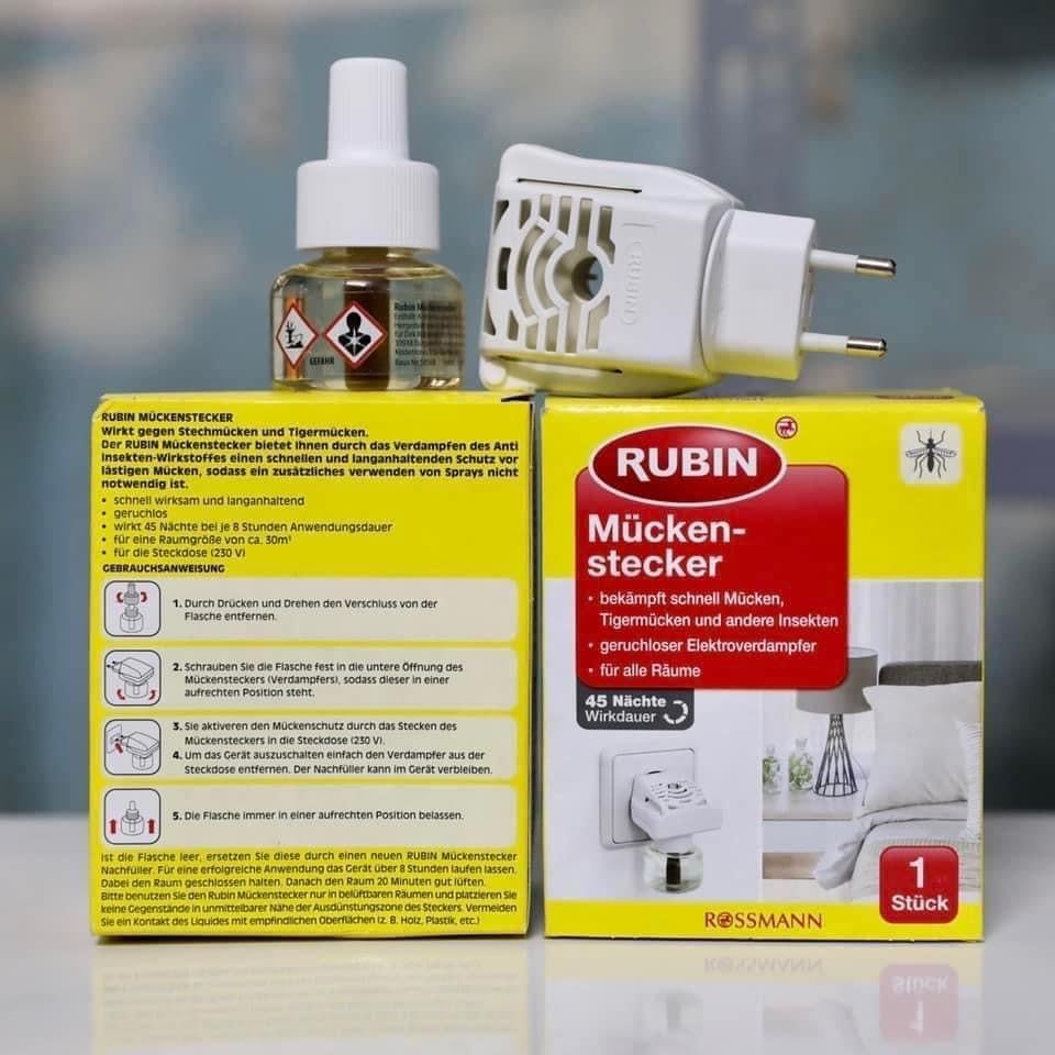 Set ổ cắm muỗi Rubin: lọ tinh dầu + ổ cắm