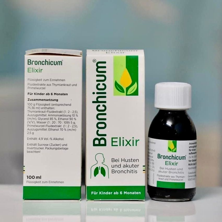 Siro ho trị viêm phế quản, viêm hô hấp, bổ phổi Bronchium, chai 100ml