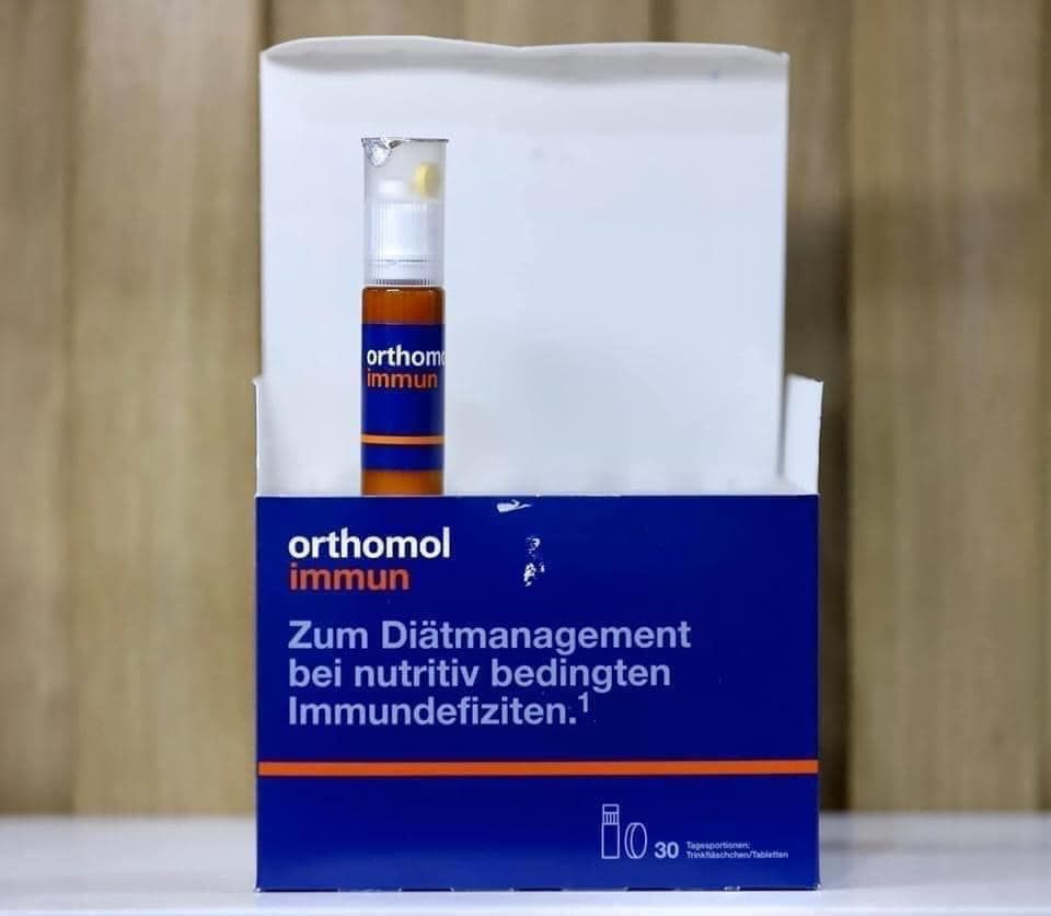 Thuốc Tăng Cường Hệ Miễn Dịch ORTHOMOL IMMUN ĐỨC, tăng cường đề kháng, hộp 30 lọ, mỗi lọ gồm 20ml dung dịch và 2 viên uống!