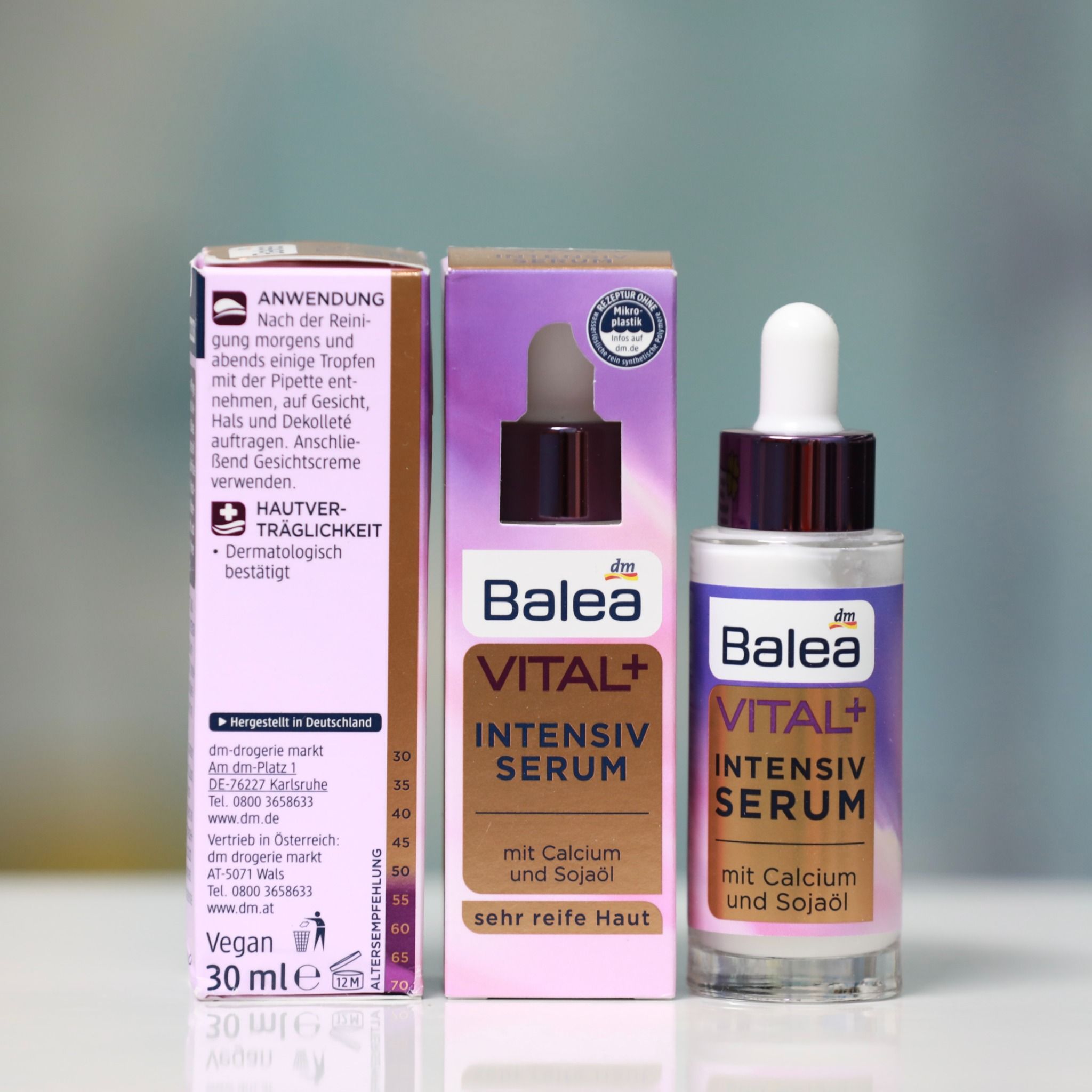 Serum Balea Vital+ Intensive nâng cơ, giảm thâm nám cho tuổi từ 45 trở lên, 30ml