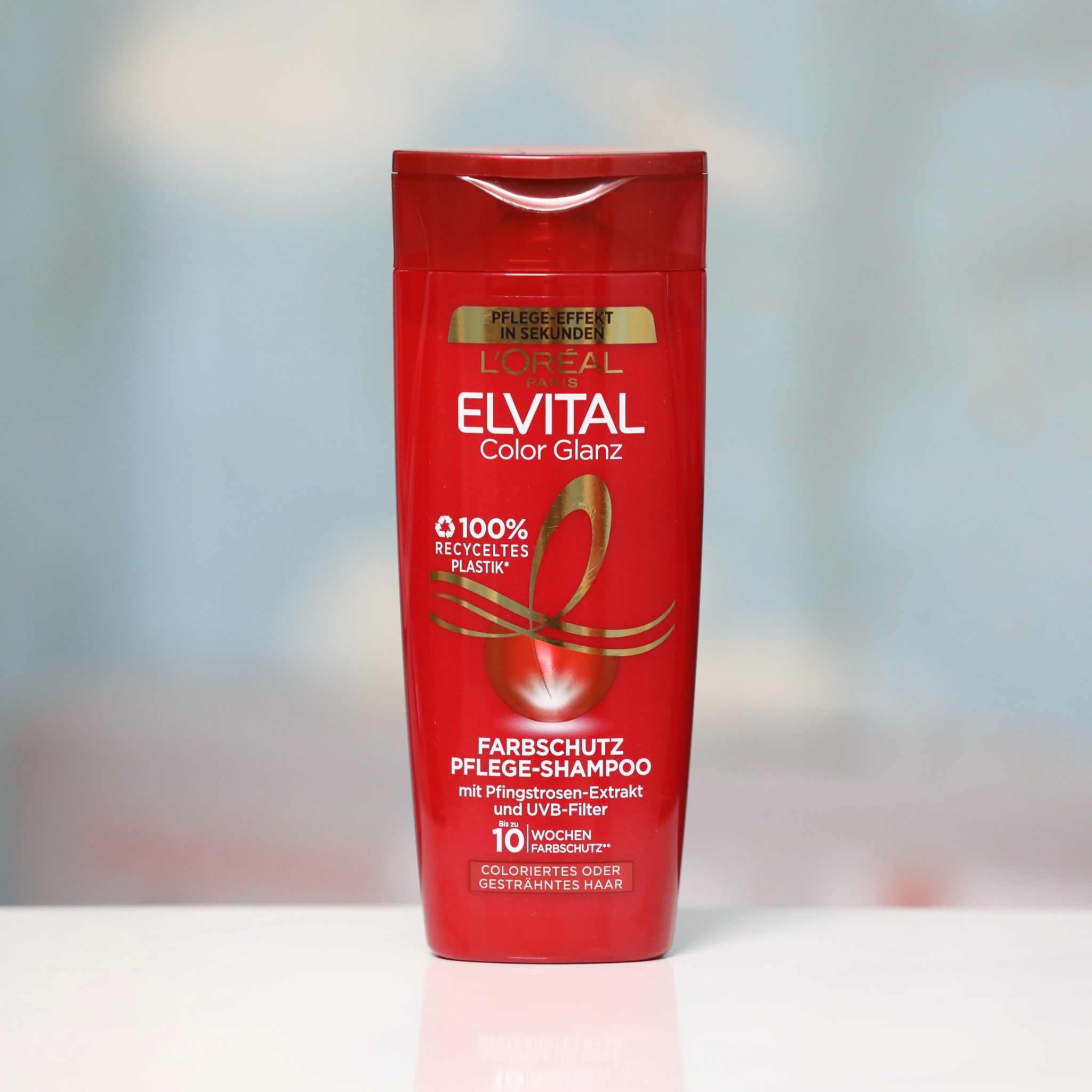 Dầu gội Loreal Elvital COLOR-GLANZ màu đỏ cho tóc nhuộm, 300 ml
