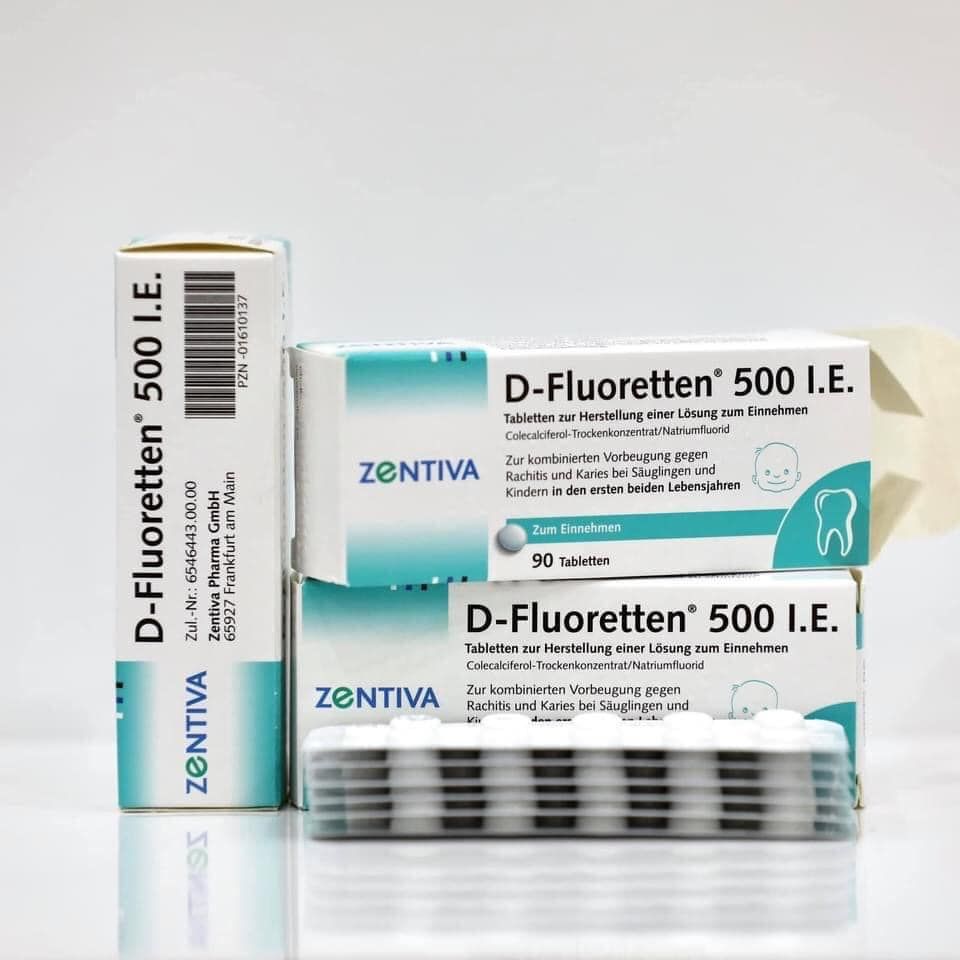 Vitamin D Fluoretten 500 IE Cho Trẻ Sơ Sinh Và Trẻ Nhỏ, 90 Viên