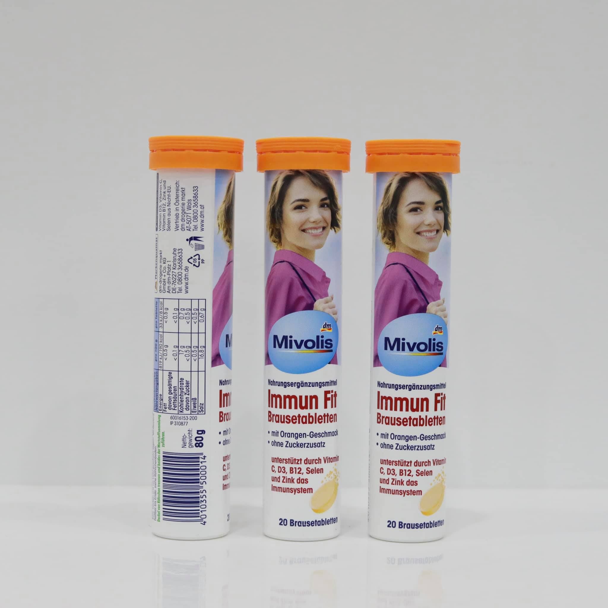Viên Sủi Tăng Đề Kháng Mivolis Immun Fit, hộp 20 viên