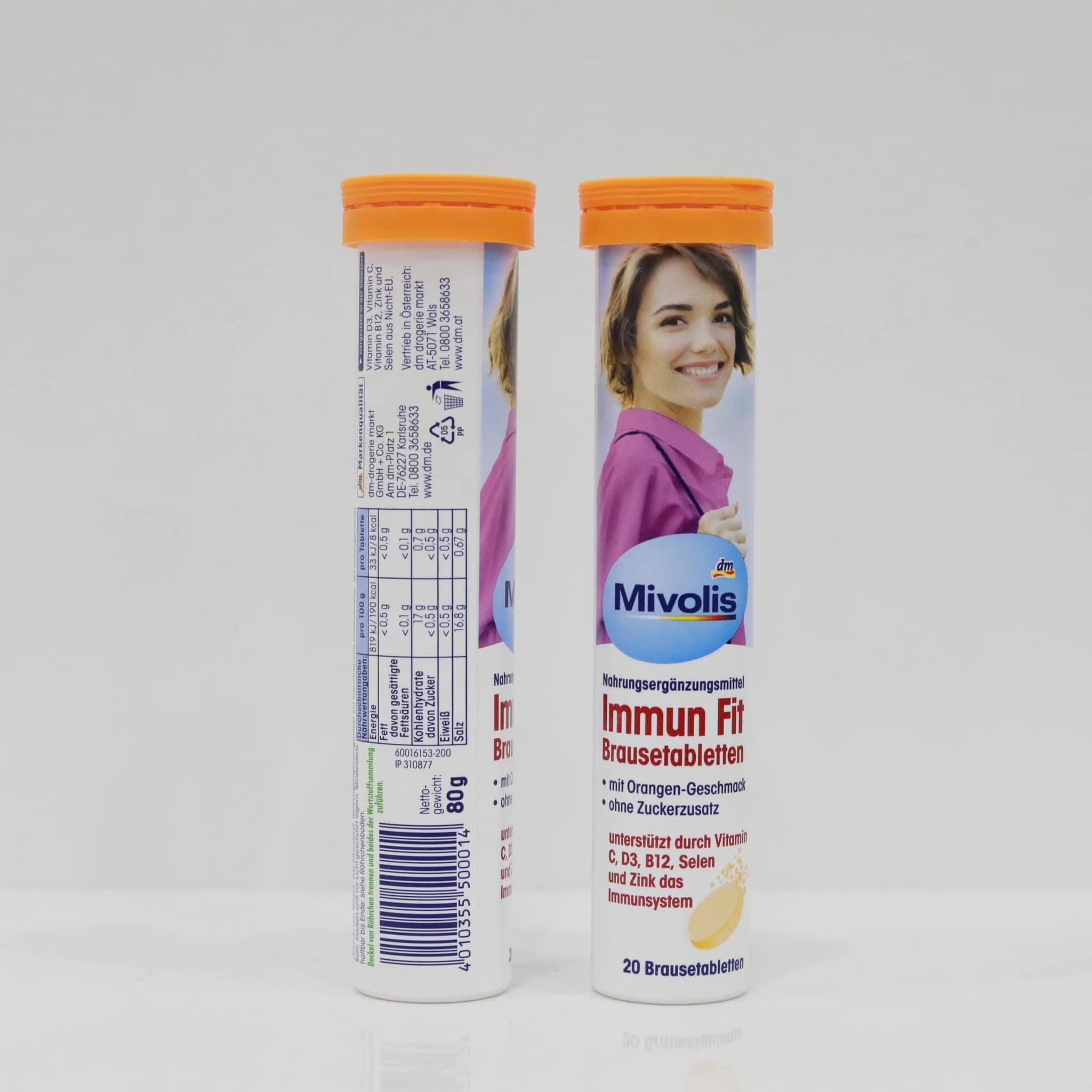 Viên Sủi Tăng Đề Kháng Mivolis Immun Fit, hộp 20 viên