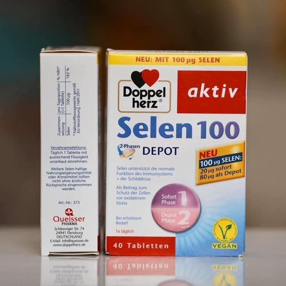 Viên Uống Selen 100 Doppelherz Tăng Cường Hệ Miễn Dịch, Hộp 40 Viên
