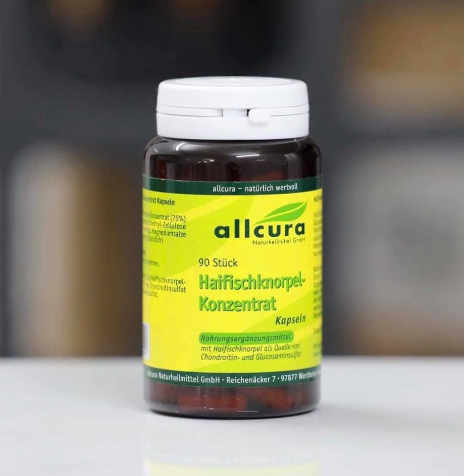 Sụn vi cá mập Allcura Haifischknorpel Konzentrat Kapseln, 90 Viên