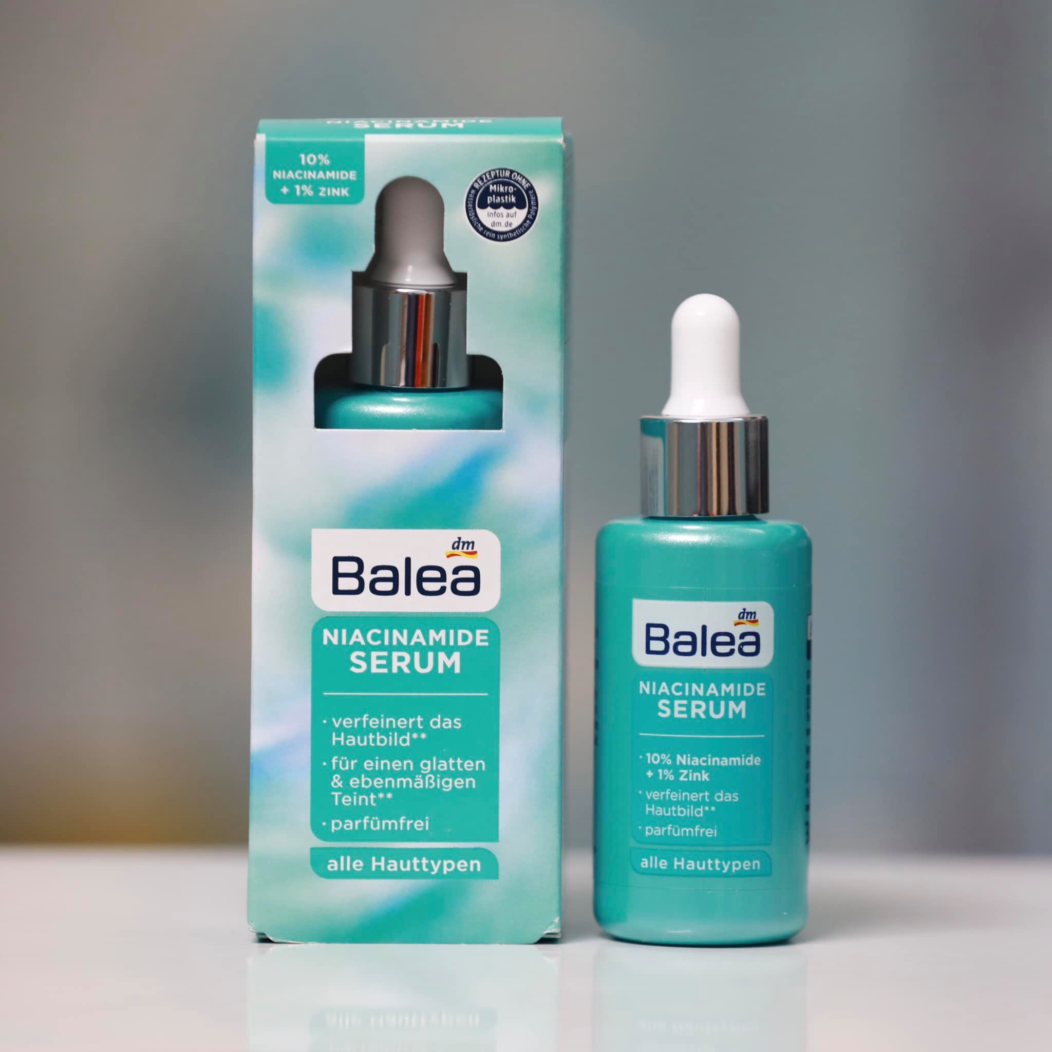 Serum Balea Niacinamide thu nhỏ lỗ chân lông cho da sáng mịn màng, sáng ra trông thấy, 30ml