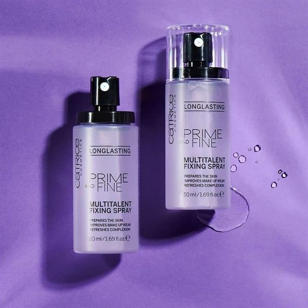 Xịt khoáng trang điểm Catrice đa năng Prime and Fine Multitalent Fixing Spray 50ml – Dưỡng ẩm, khóa nền, làm mát da