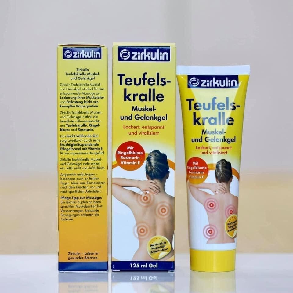 Gel xoa bóp giúp thư giãn cơ và giảm đau xương khớp Zirkulin Teufelskralle, tuýp 125 ml