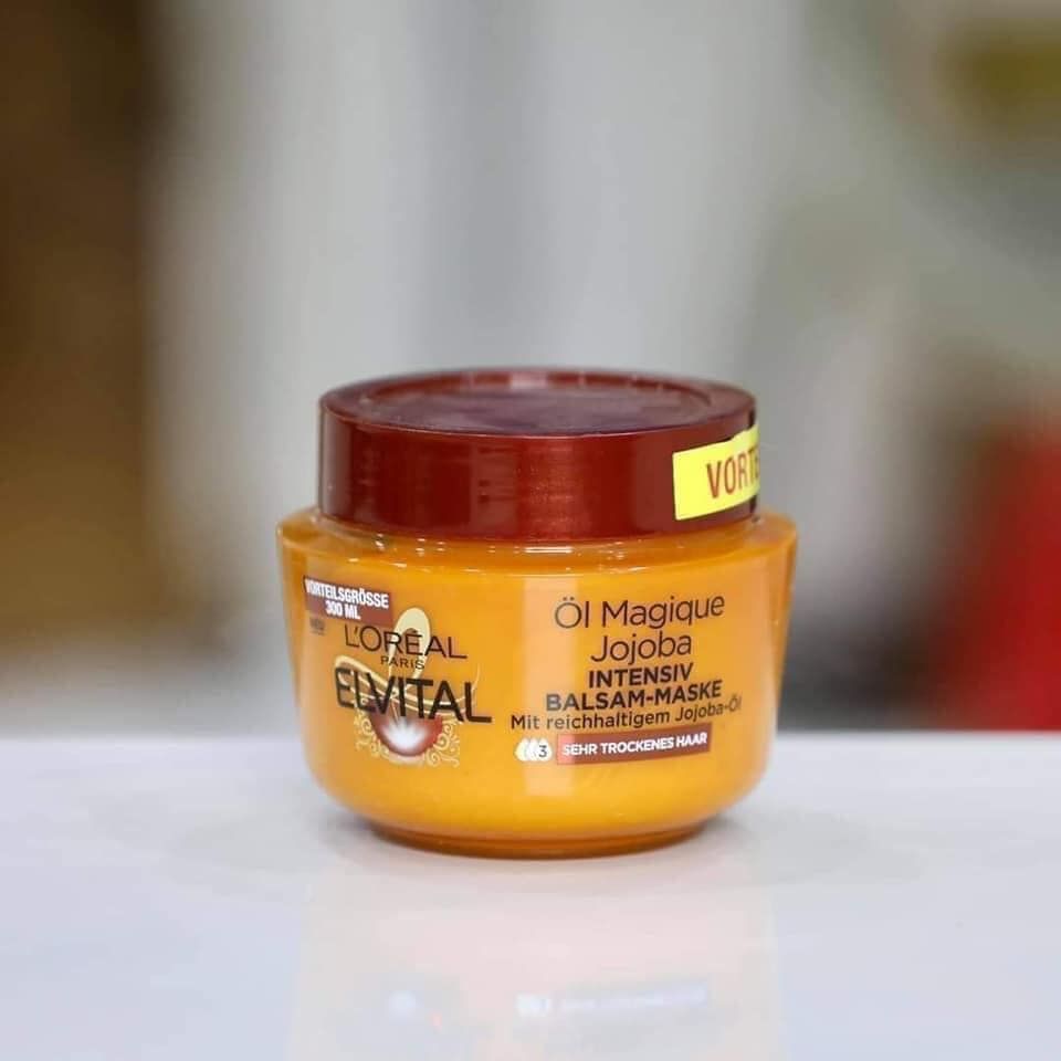 Ủ tóc Loreal hộp màu vàng cho tóc khô xơ, hũ 300ml