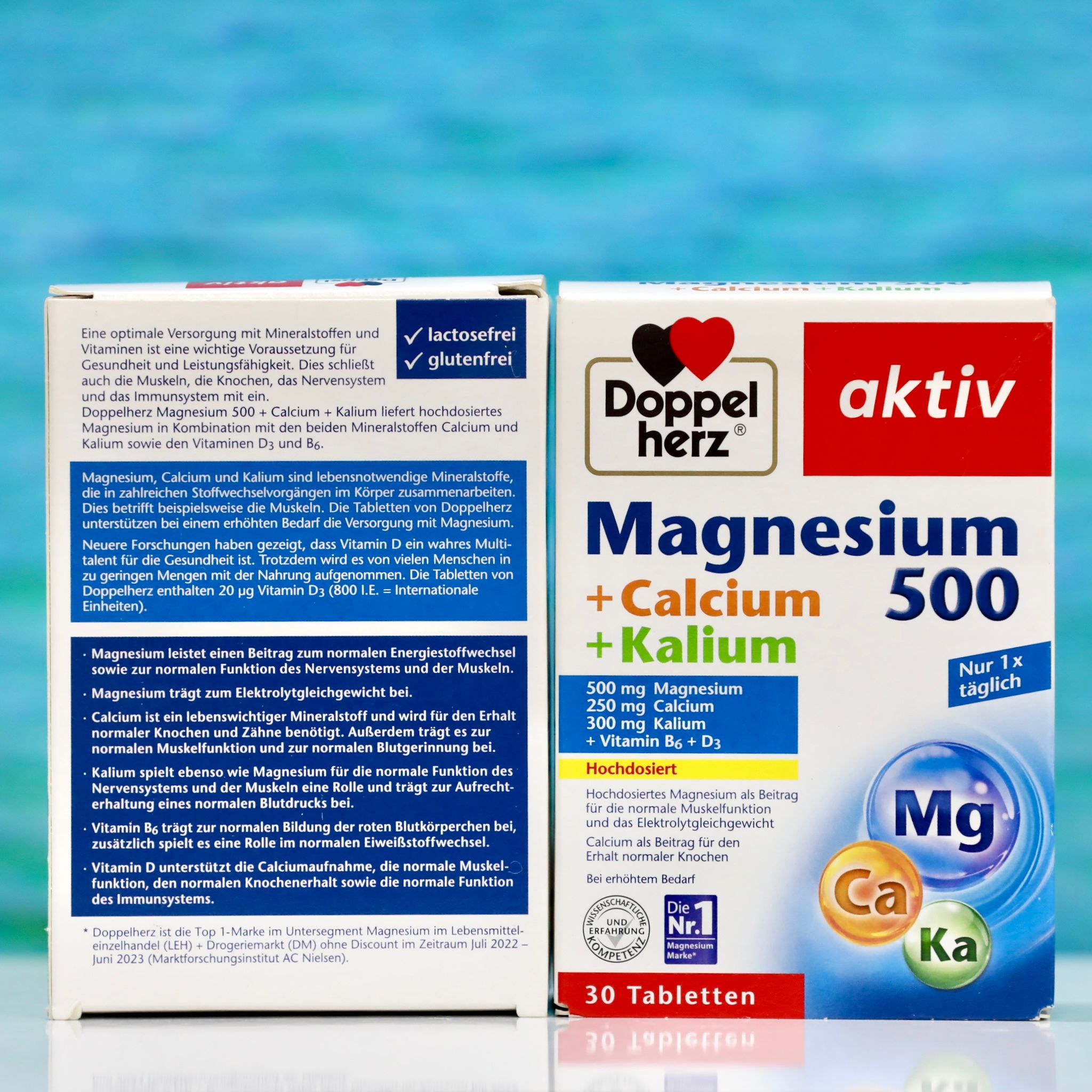 Viên Uống Bổ Sung Magie + Canxi + Kali Doppelherz Aktiv Magnesium 500 – Hộp 30 Viên