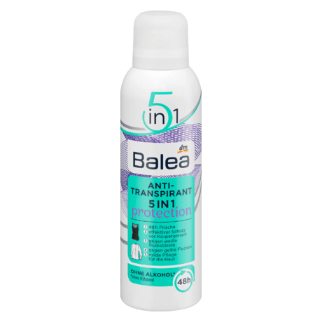 Xịt khử mùi vùng dưới cánh tay và cơ thể Balea 5 in 1, chai 200ml