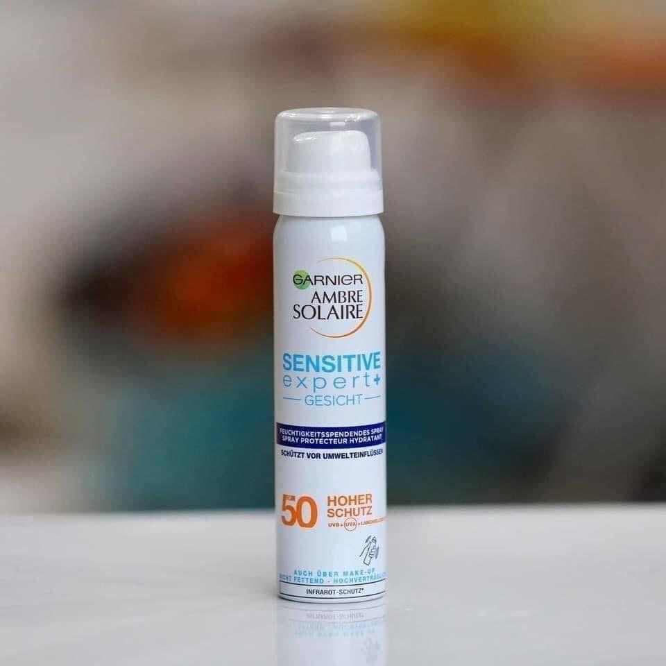 Xịt chống nắng cho mặt Garnier với chỉ số chống nắng LSF50, chai 75 ml