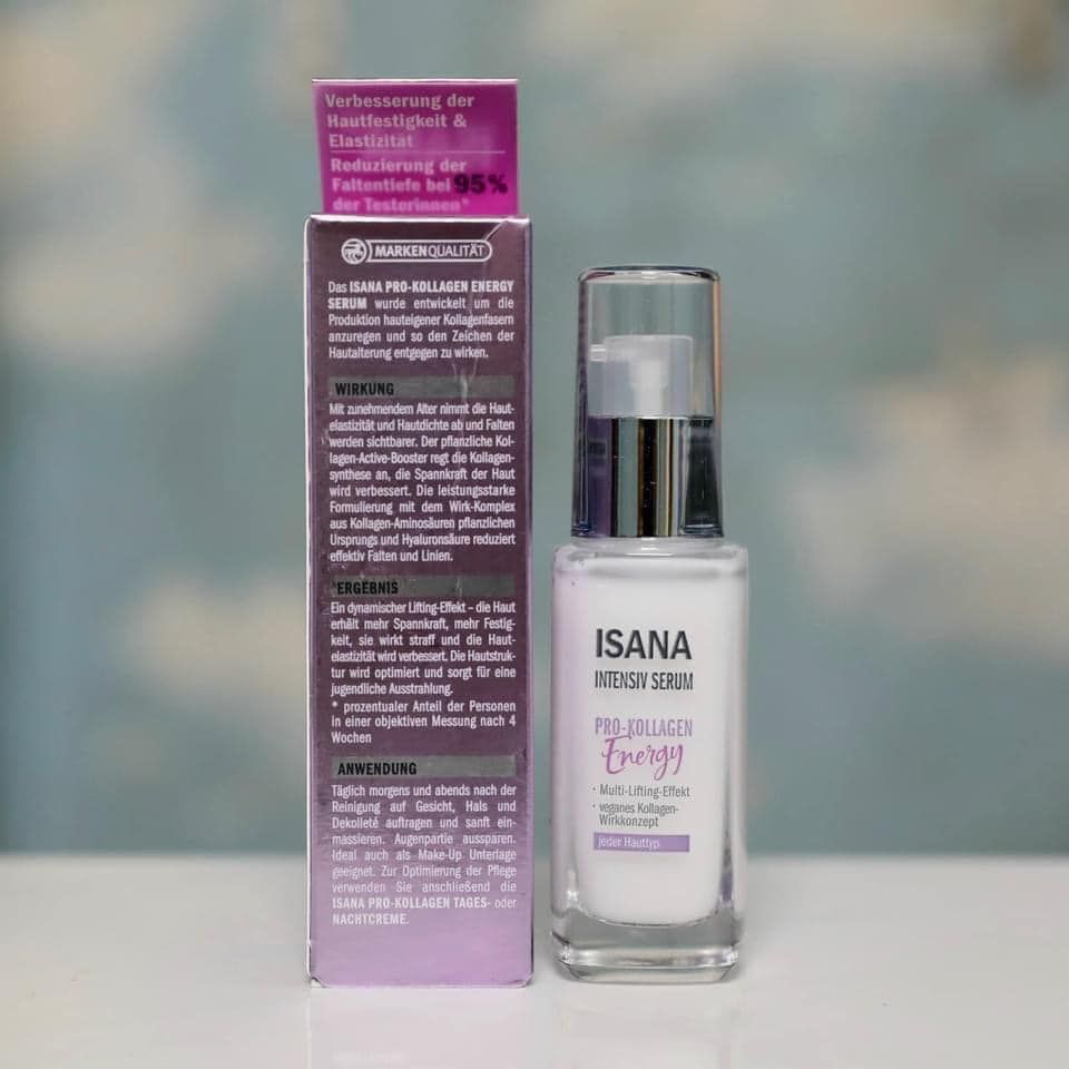 Kem dưỡng da Serum Isana Intensiv Pro-Kollagen Energy DẠNG CÔ ĐẶC TĂNG CƯỜNG KOLLAGEN CHO DA, 30ml