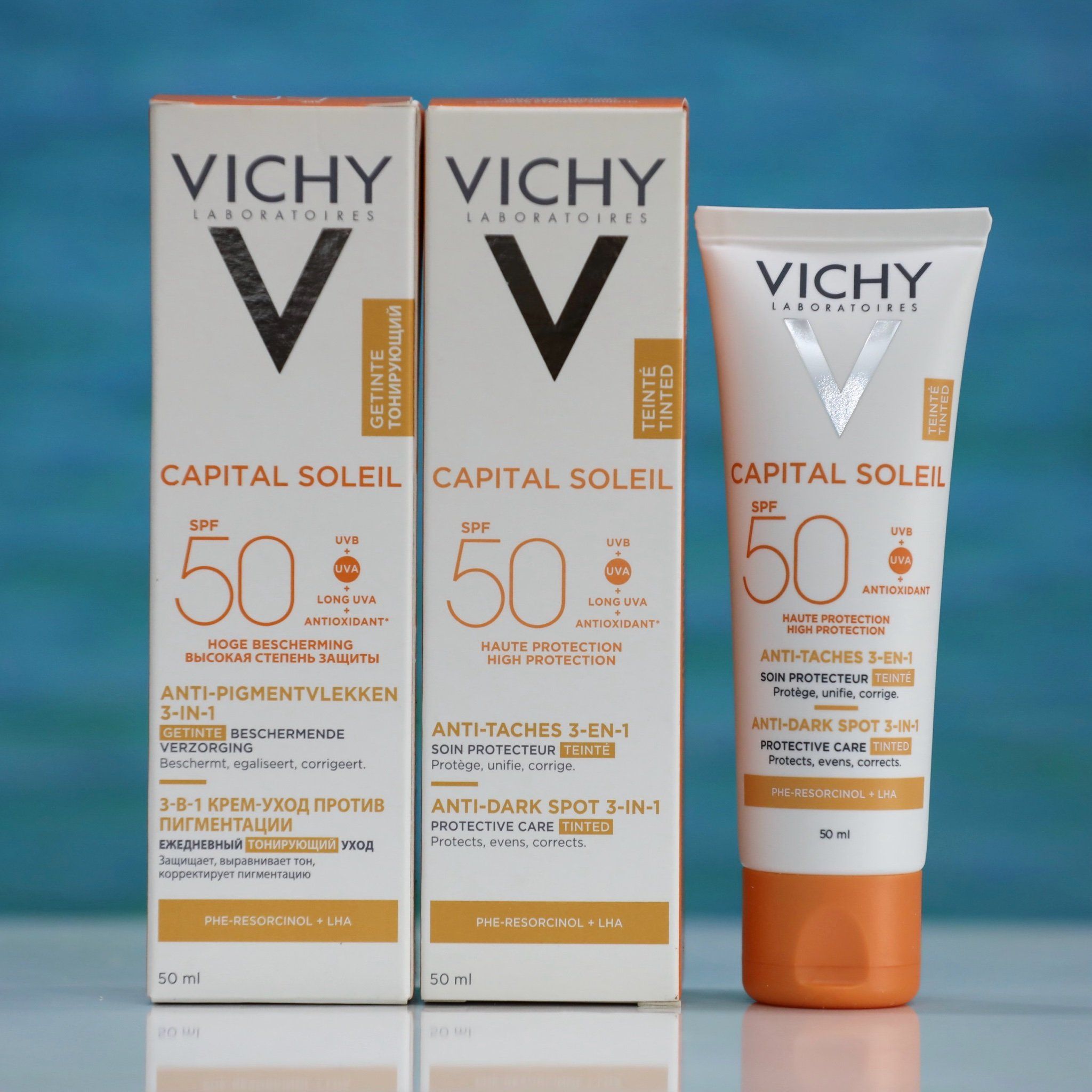 Kem Chống Nắng Vichy Capital Soleil Anti Dark spot 3in1 Không Bóng Nhờn, Giảm Thâm Nám, 50ml