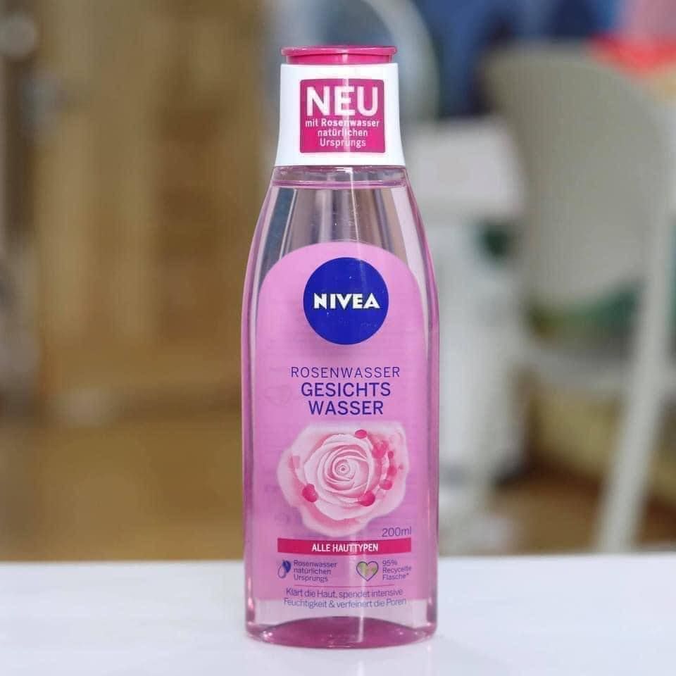 Nước hoa hồng Nivea màu hồng hoa hồng, chai 200ml