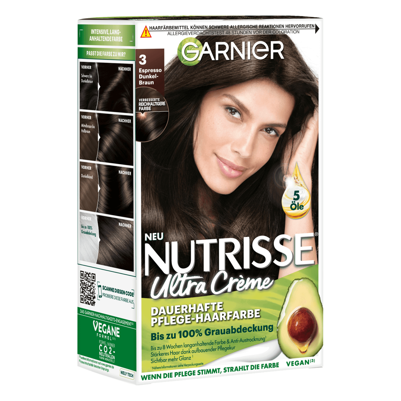 Thuốc Nhuôm Tóc Số 3 Nâu Sẫm Cà Phê, Garnier Nutrisse