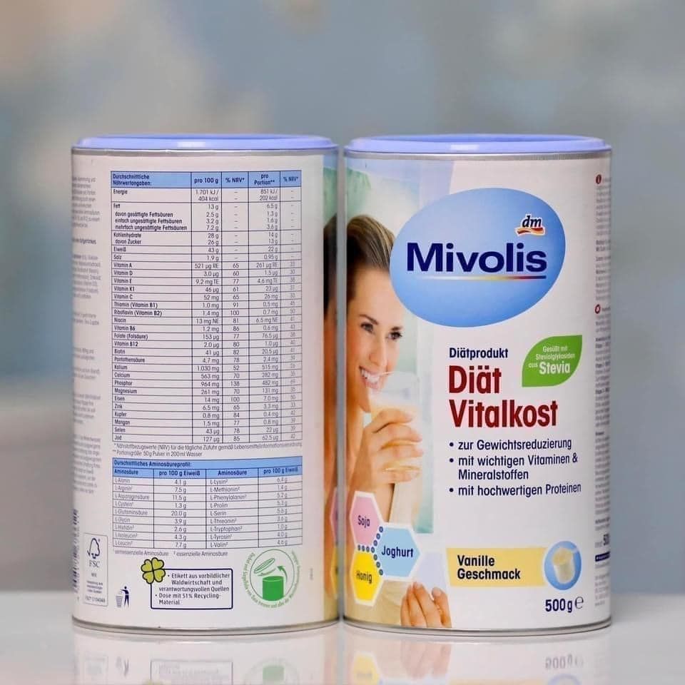 Sữa giảm cân Mivolis Vitalkost Shake vị Vanilla hộp 500g