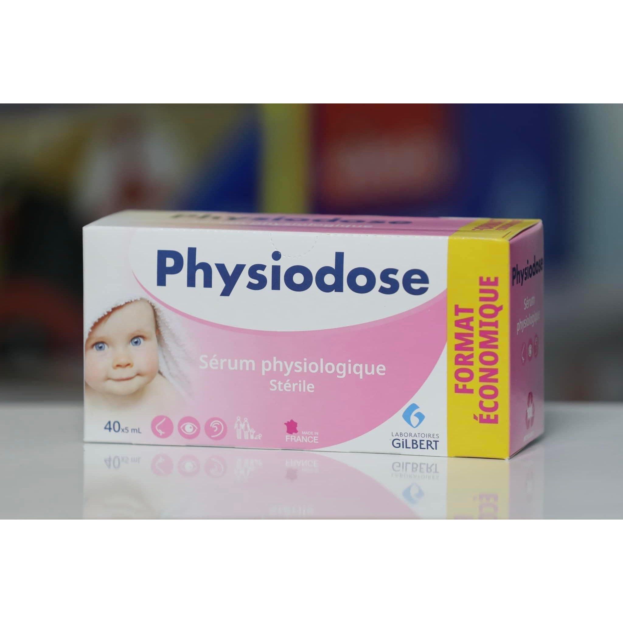 Nước muối sinh lý cho trẻ sơ sinh Physiodose 40 ống x 5ml