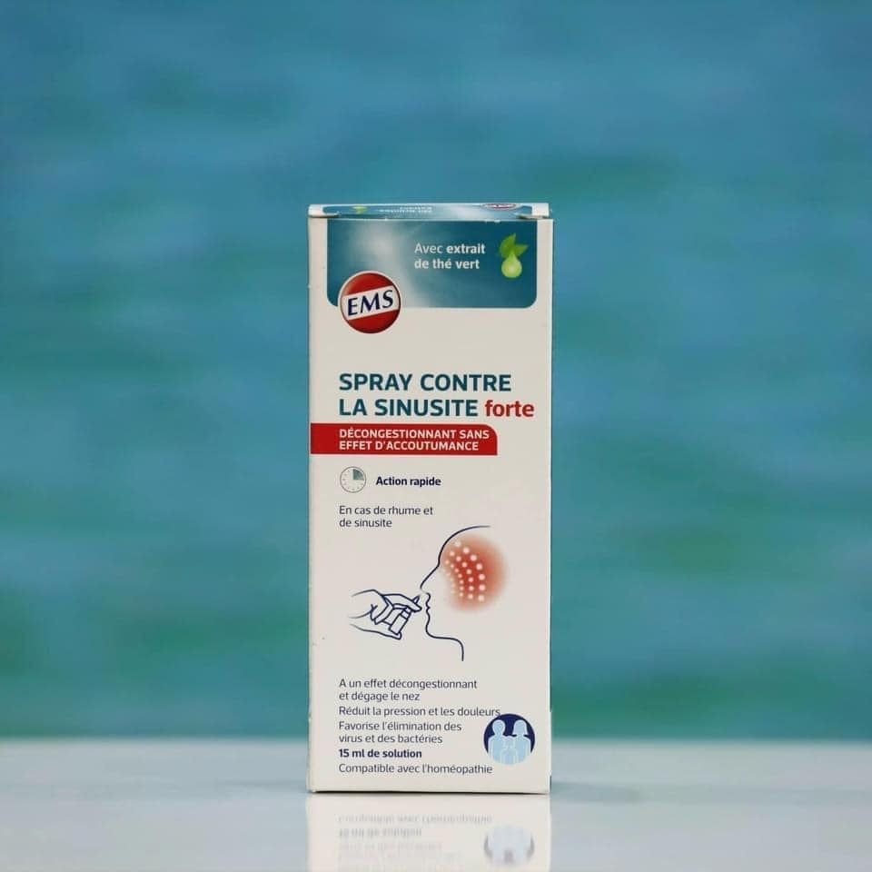 Xịt thông mũi giảm viêm xoang, nghẹt mũi, viêm mũi dị ứng Spay Contre La Sinusitis forte EMS, 15ml
