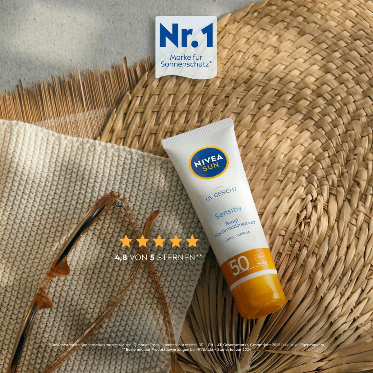 Kem chống nắng Nivea với chỉ số chống nắng spf 50 - Chuyên dành cho da khô và da nhạy cảm.
