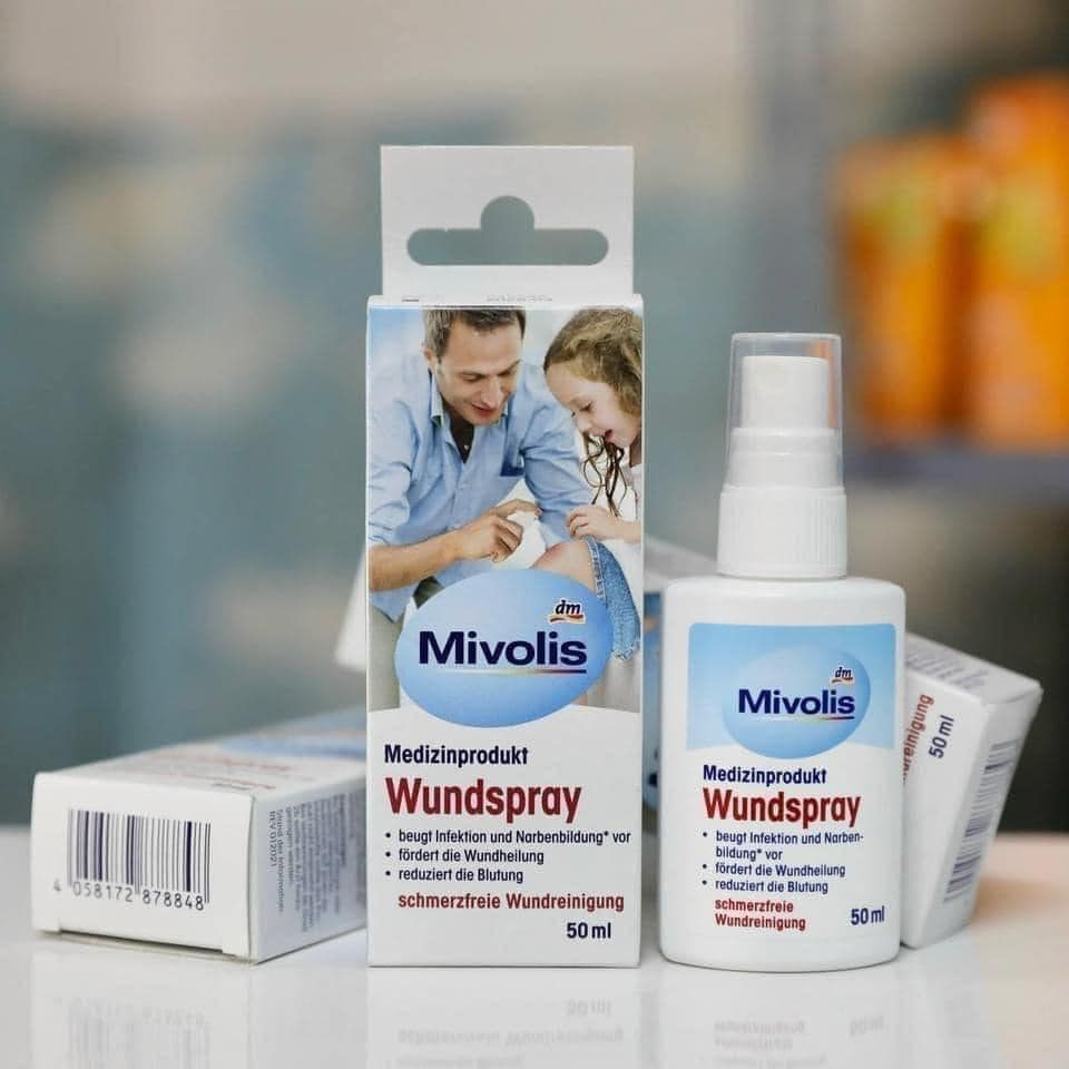 Xịt cầm máu và khử trùng vết thương Mivolis, 50ml