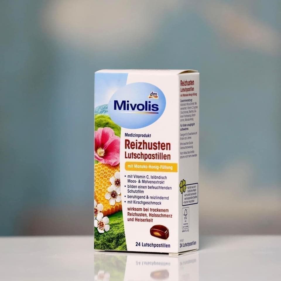 Viên ngậm ho mật ong Mivolis hộp 24 viên