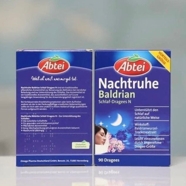 Viên uống ngủ ngon THẢO DƯỢC Abtei baldrian hộp xanh 90v